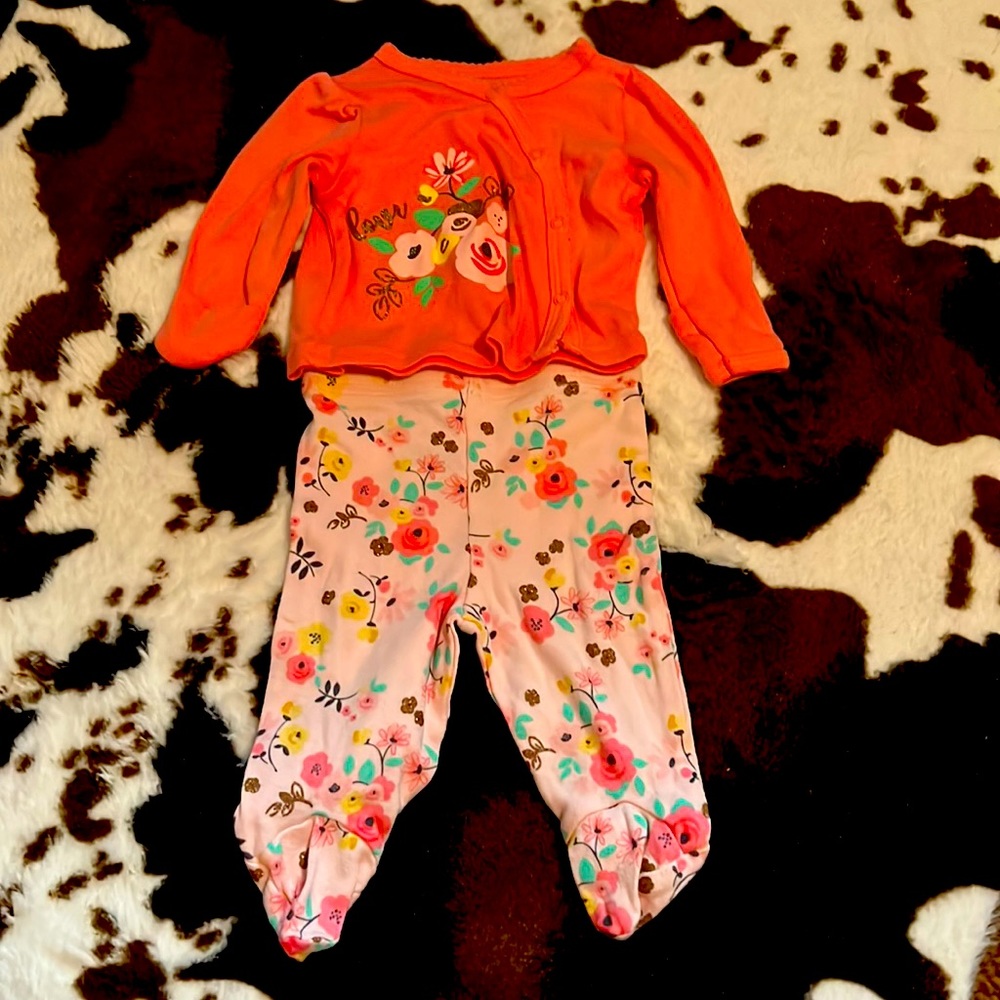NB pink flower outfit